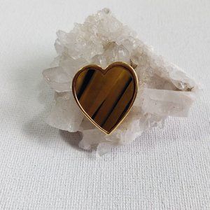 Crown Trifari Brooch Vintage Pin Gold Tone Heart